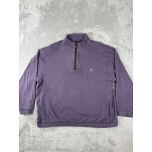 Southern‎ Marsh Sweater Mens XL  Purple Downpourdry Fleece 1/4 Zip Pullover
